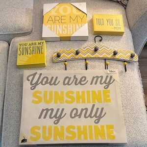 Yellow and Gray 'You Are My Sunshine' Wall Decor Set